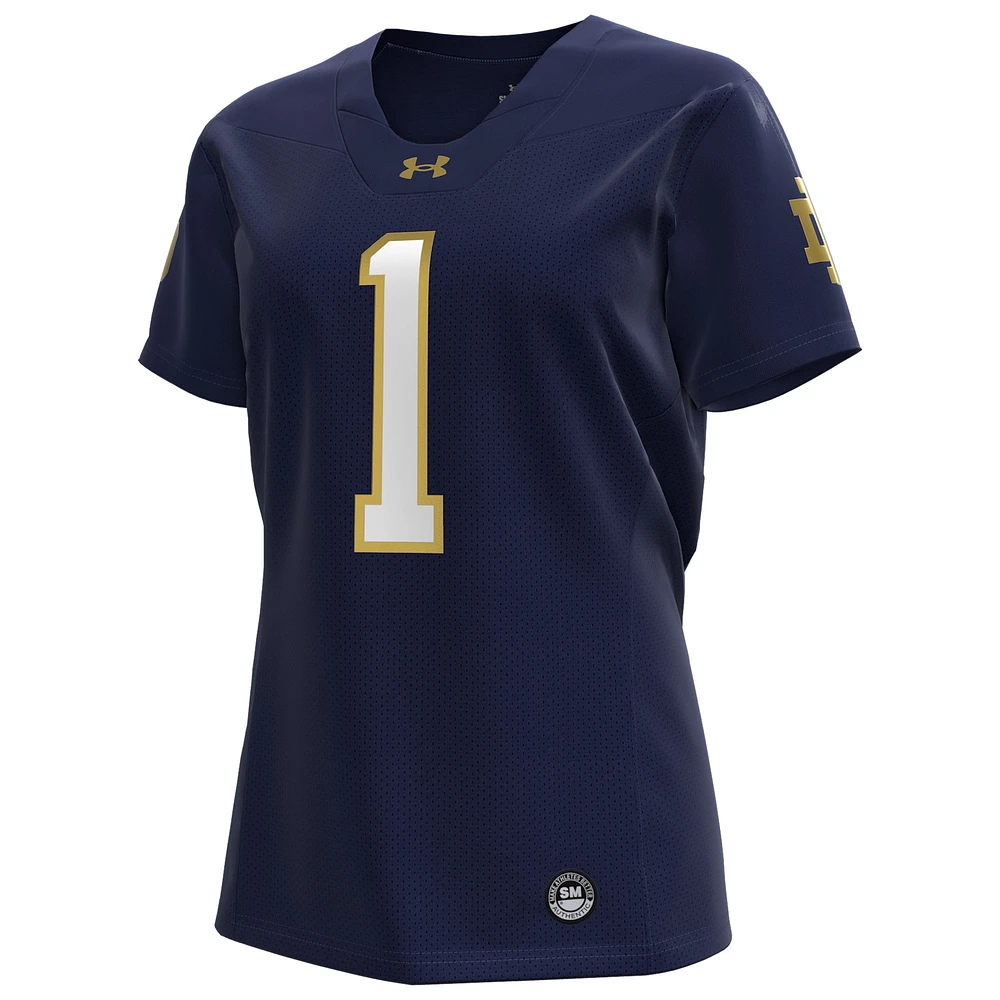 Women's Under Armour #1 Navy Notre Dame Fighting Irish Replica Football Jersey
