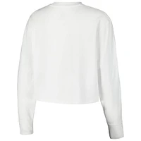 Women's Under Armour White Notre Dame Fighting Irish Inline All Day Tri-Blend Cropped Long Sleeve T-Shirt