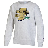 Youth Champion Heather Gray Notre Dame Fighting Irish Reverse Weave Pullover Sweatshirt