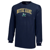 Youth Champion Navy Notre Dame Fighting Irish Arch Over Logo Long Sleeve T-Shirt
