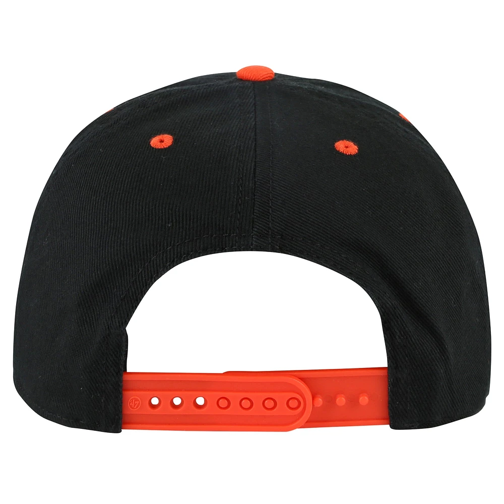Men's '47 Black NY Giants  Double Headed Baseline Hitch Adjustable Hat