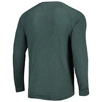 Men's Concepts Sport Green Athletics Inertia Raglan Long Sleeve Henley T-Shirt