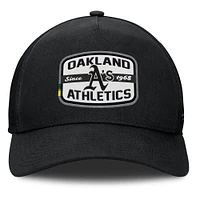 Men's Fanatics Black Oakland Athletics Team Patch A-Frame Trucker Snapback Hat