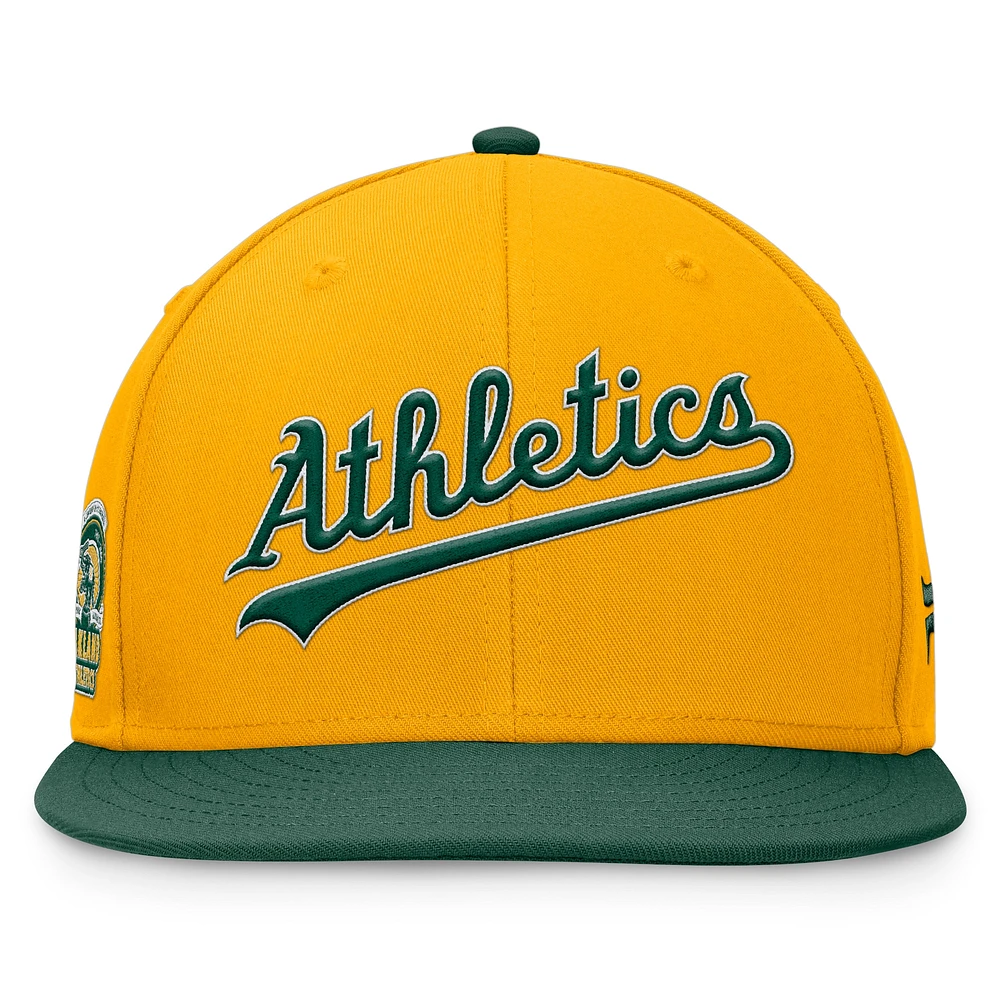 Men's Fanatics Gold/Green Oakland Athletics Fundamental Two-Tone Fitted Hat