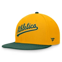 Men's Fanatics Gold/Green Oakland Athletics Fundamental Two-Tone Fitted Hat