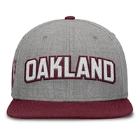 Men's Fanatics Gray/Maroon Oakland Athletics Elements Felt Chainstitch Snapback Hat