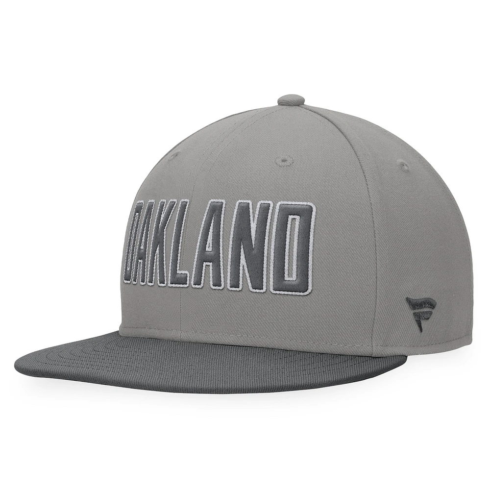 Men's Fanatics Gray Oakland Athletics Dugout Fitted Hat