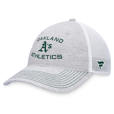 Casquette ajustable Fanatics pour hommes gris Oakland Athletics Trucker