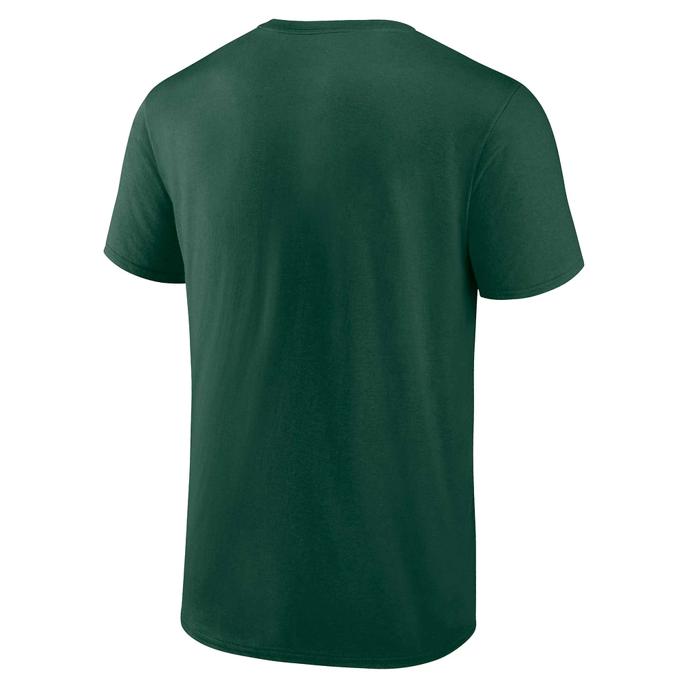 Ensemble de deux t-shirts Fanatics vert/blanc pour homme des Oakland Athletics