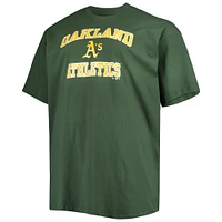 T-shirt Fanatics pour homme, vert, motif cœur grand et grand, Oakland Athletics