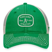 Men's Fanatics Green Oakland Athletics Distressed Patch Trucker Adjustable Hat