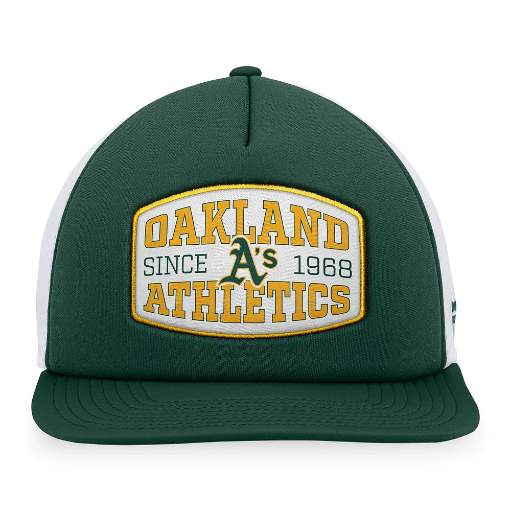 Men's Fanatics  Green Oakland Athletics Foam Front Patch Trucker Snapback Hat