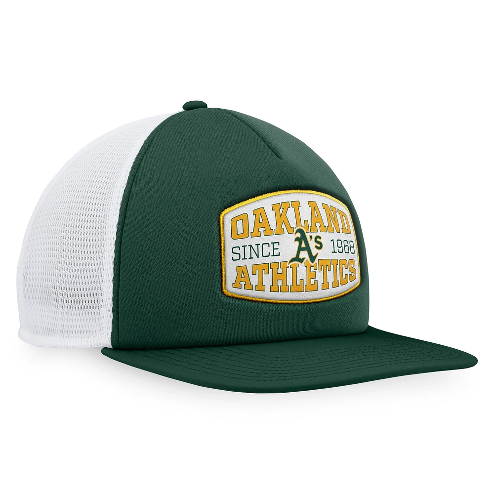 Men's Fanatics  Green Oakland Athletics Foam Front Patch Trucker Snapback Hat