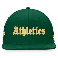 Casquette ajustée à inscription gothique verte Oakland Athletics Fanatics pour hommes