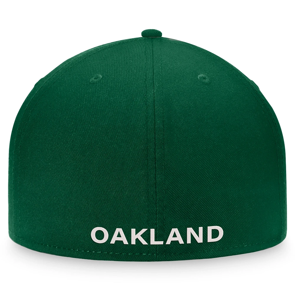 Casquette ajustée à inscription gothique verte Oakland Athletics Fanatics pour hommes