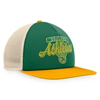 Men's Fanatics Kelly Green/Gold Oakland Athletics Cooperstown Collection Talley Foam Trucker Snapback Hat