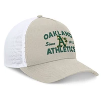 Men's Fanatics Stone Oakland Athletics A-Frame Trucker Adjustable Hat