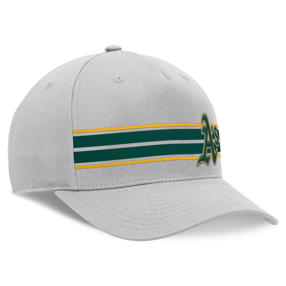 Men's Fanatics Stone Oakland Athletics Foul Ball A-Frame Adjustable Hat