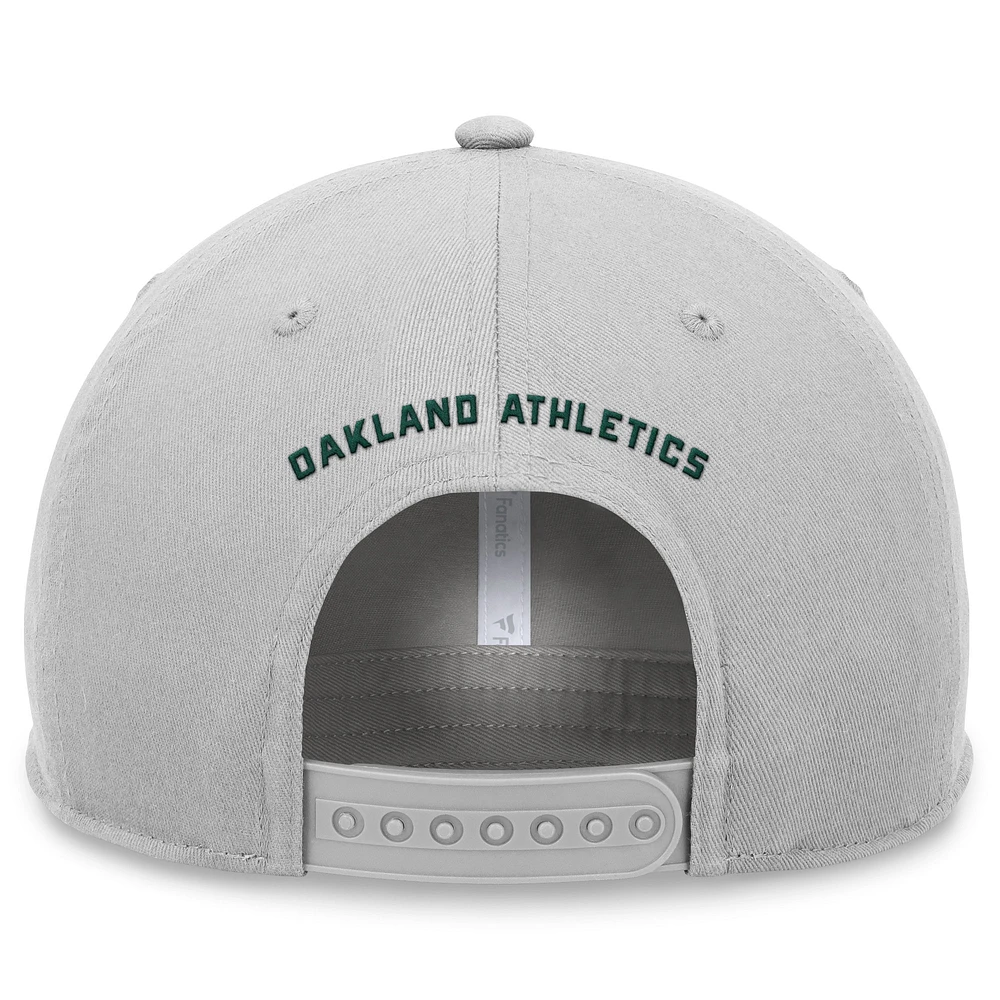 Men's Fanatics Stone Oakland Athletics Foul Ball A-Frame Adjustable Hat