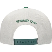 Men's Mitchell & Ness Gray/Green Oakland Athletics Knock Out Panel Snapback Hat