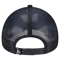 Men's New Era Black Oakland Athletics Retro Bold A-Frame Trucker 9FORTY Adjustable Hat