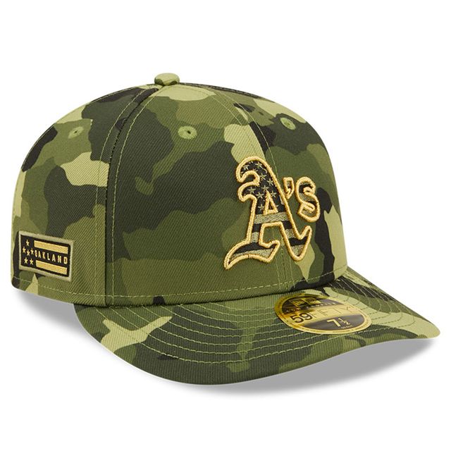 Casquette à profil bas 59FIFTY pour homme New Era Camo Oakland Athletics 2022 Armed Forces Day On-Field
