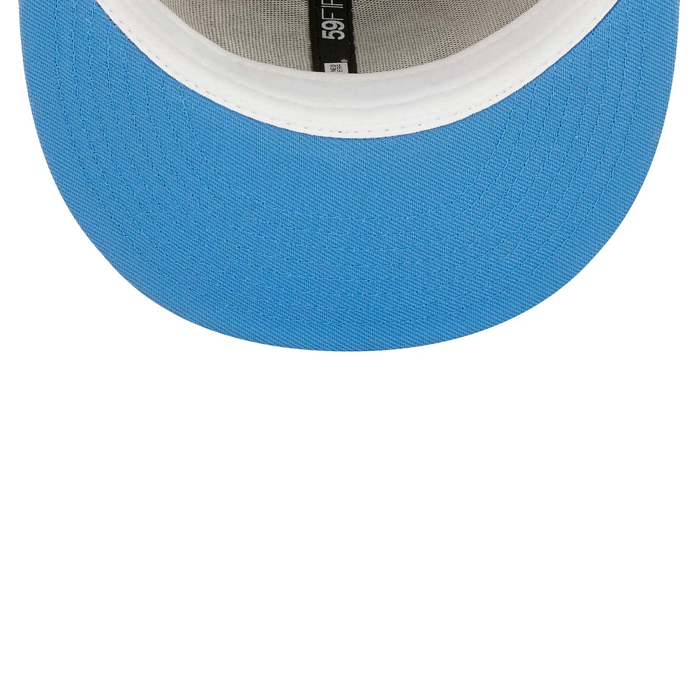 Men's New Era Cardinal Oakland Athletics 40th Anniversary Air Force Blue Undervisor 59FIFTY Fitted Hat