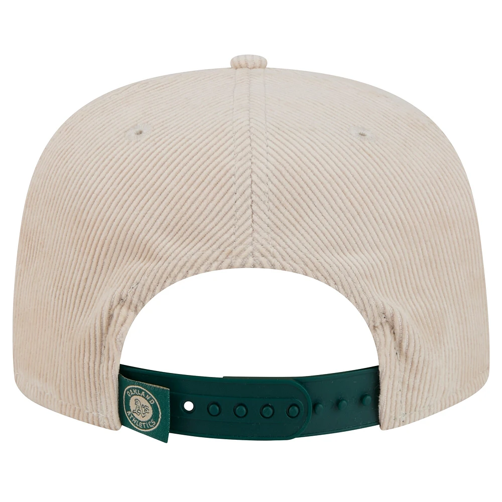 Men's New Era Khaki Oakland Athletics Summer Essential Golfer Snapback Hat