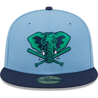 Men's New Era Light Blue/Navy Oakland Athletics Green Undervisor 59FIFTY Fitted Hat