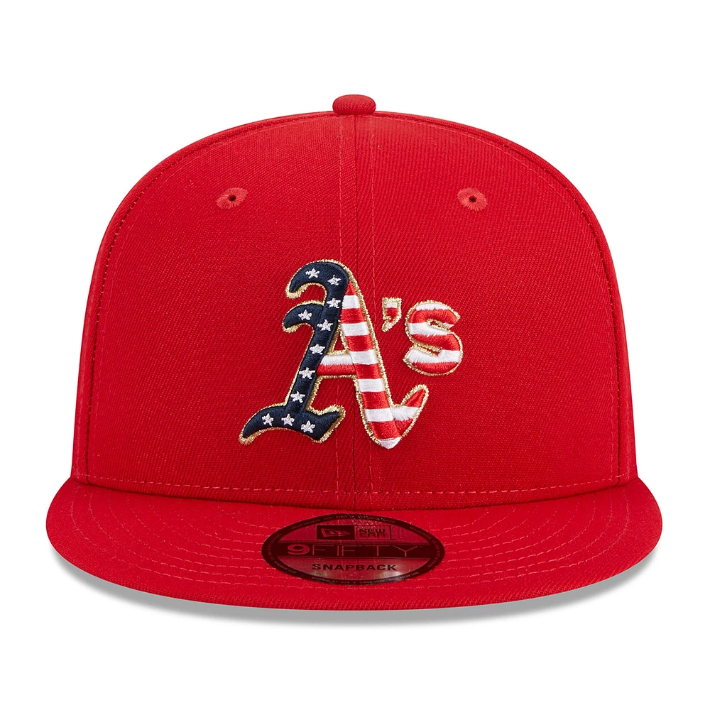 Men's New Era  Red Oakland Athletics 2023 Fourth of July 9FIFTY Snapback Adjustable Hat