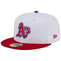 Men's New Era White/Red Oakland Athletics Undervisor 59FIFTY Fitted Hat