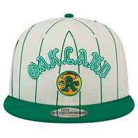 Men's New Era White Oakland Athletics Jersey Pinstripe 9FIFTY Snapback Hat