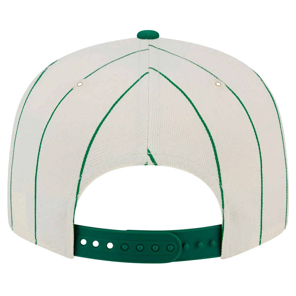Men's New Era White Oakland Athletics Jersey Pinstripe 9FIFTY Snapback Hat