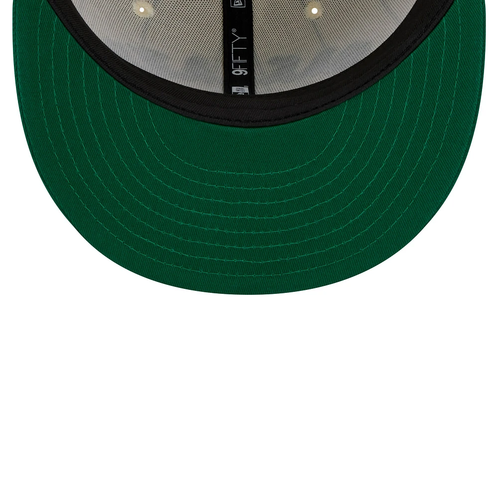 Men's New Era White Oakland Athletics Jersey Pinstripe 9FIFTY Snapback Hat