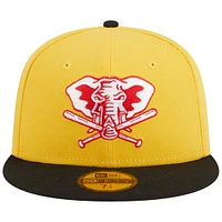 Casquette ajustée Oakland Athletics Grilled 59FIFTY jaune/noir pour homme de New Era
