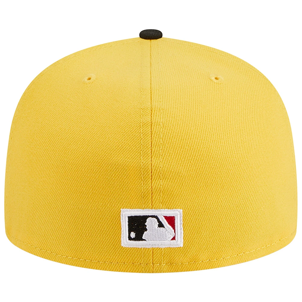 Casquette ajustée Oakland Athletics Grilled 59FIFTY jaune/noir pour homme de New Era