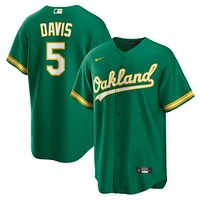 Men's Nike JD Davis Kelly Green Oakland Athletics Alternate Replica Jersey