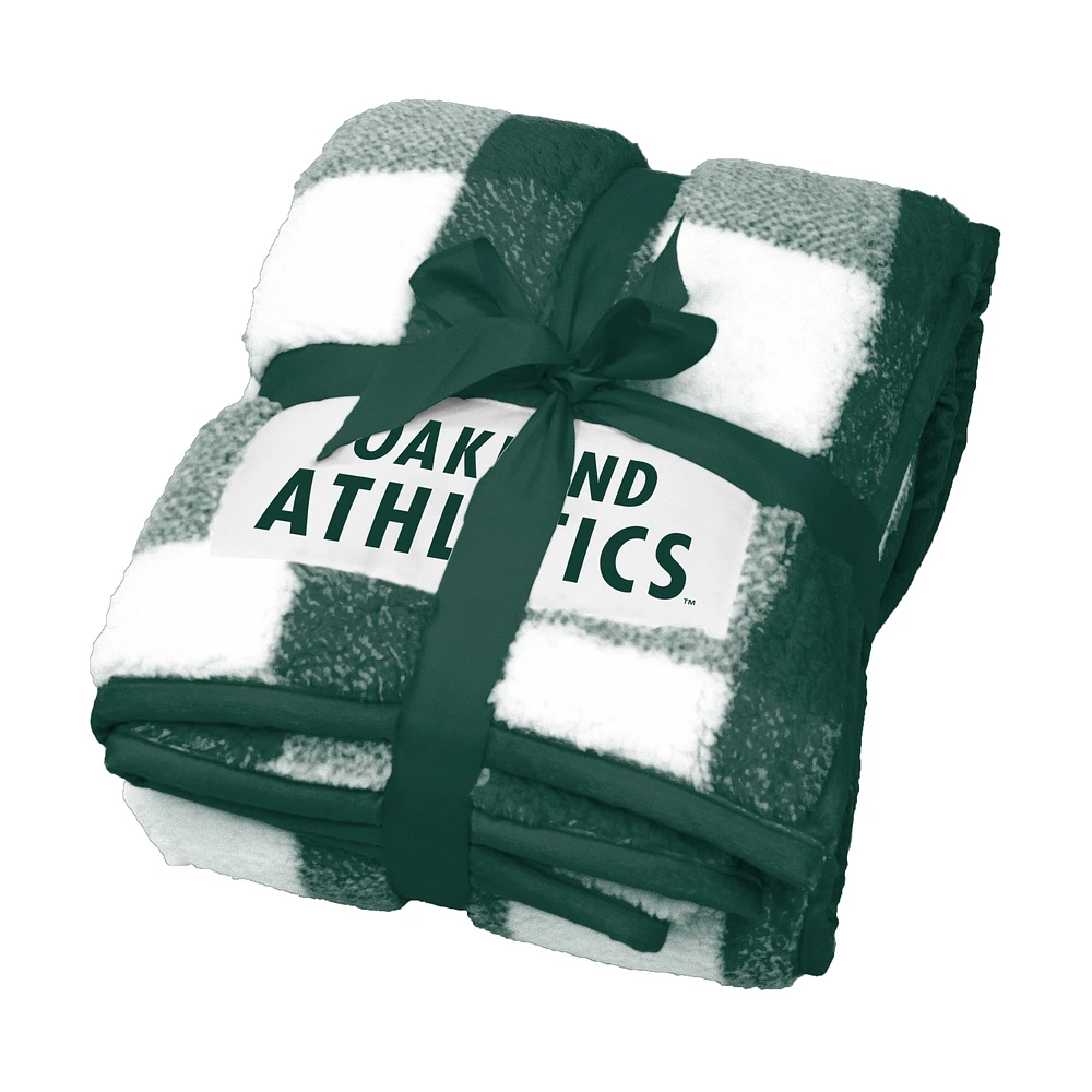 Oakland Athletics 50'' x 60'' Buffalo Check Frosty Fleece Blanket