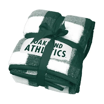 Oakland Athletics 50'' x 60'' Buffalo Check Frosty Fleece Blanket