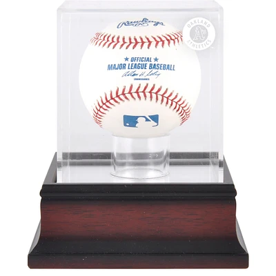 Vitrine de présentation du logo de baseball des Oakland Athletics en acajou