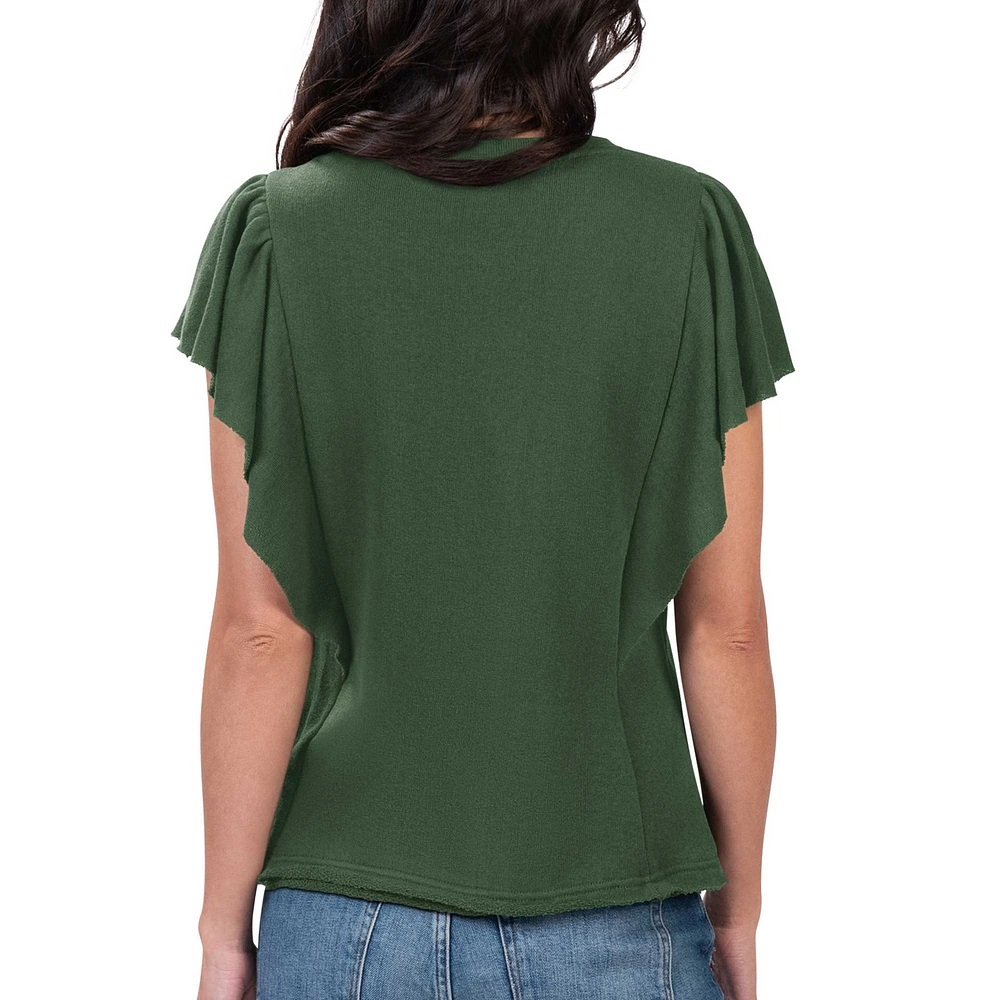 T-shirt vert pour femme G-III 4Her par Carl Banks Oakland Athletics Crowd Wave