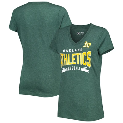 T-shirt col en V G-III 4Her pour femme de Carl Banks, vert, Oakland Athletics Dream Team
