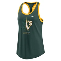 Women's Nike Green Oakland Athletics Tech Tri-Blend Tank Top