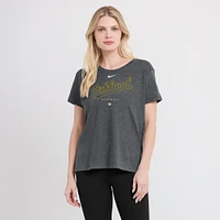 Women's Nike Heather Charcoal Oakland Athletics Authentic Collection Early Work Tri-Blend T-Shirt