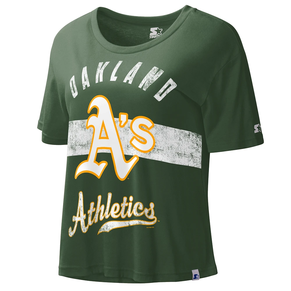 Haut court Starter Green Oakland Athletics Record Setter pour femme