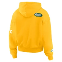 Women's WEAR by Erin Andrews Gold Oakland Athletics  Patch Quarter-Zip Hoodie