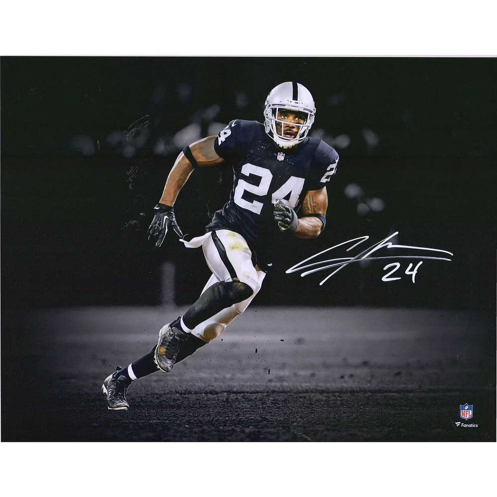 Charles Woodson Oakland Raiders Autographed 11" x 14" Black Jersey Spotlight Photograph