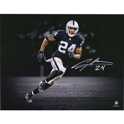 Charles Woodson Oakland Raiders Autographed 11" x 14" Black Jersey Spotlight Photograph
