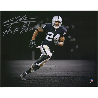 Charles Woodson Oakland Raiders Autographed 11" x 14" Spotlight Photograph with "HOF 21" Inscription