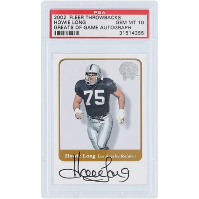 Carte autographiée 2002 Fleer Throwbacks Greats of the Game #HL PSA Authenticated 10 de Howie Long des Oakland Raiders
